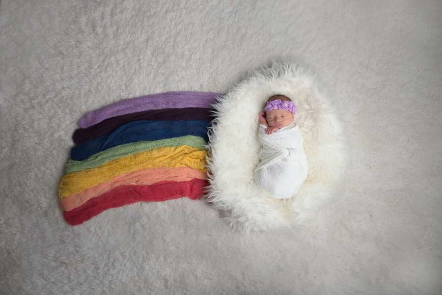rainbow newborn photo