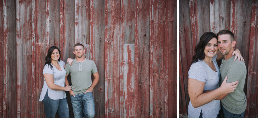 Red barn engagement photos