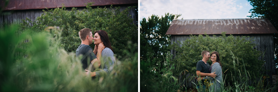 Engagement photos with barn